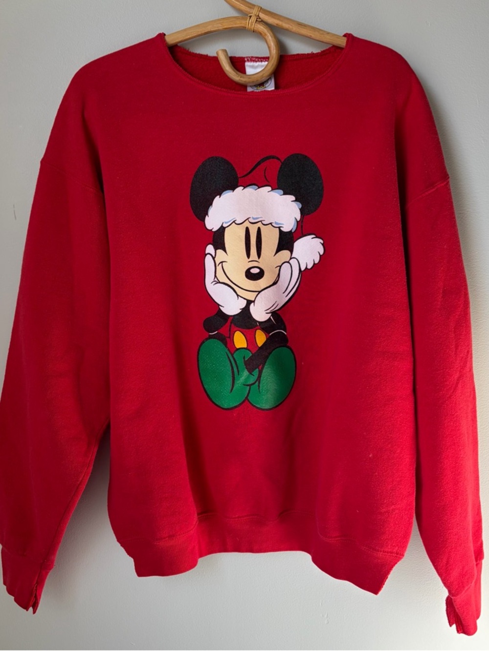 Vintage Mickey & Co Mickey Mouse Christmas Red Crewneck Sweatshirt XL